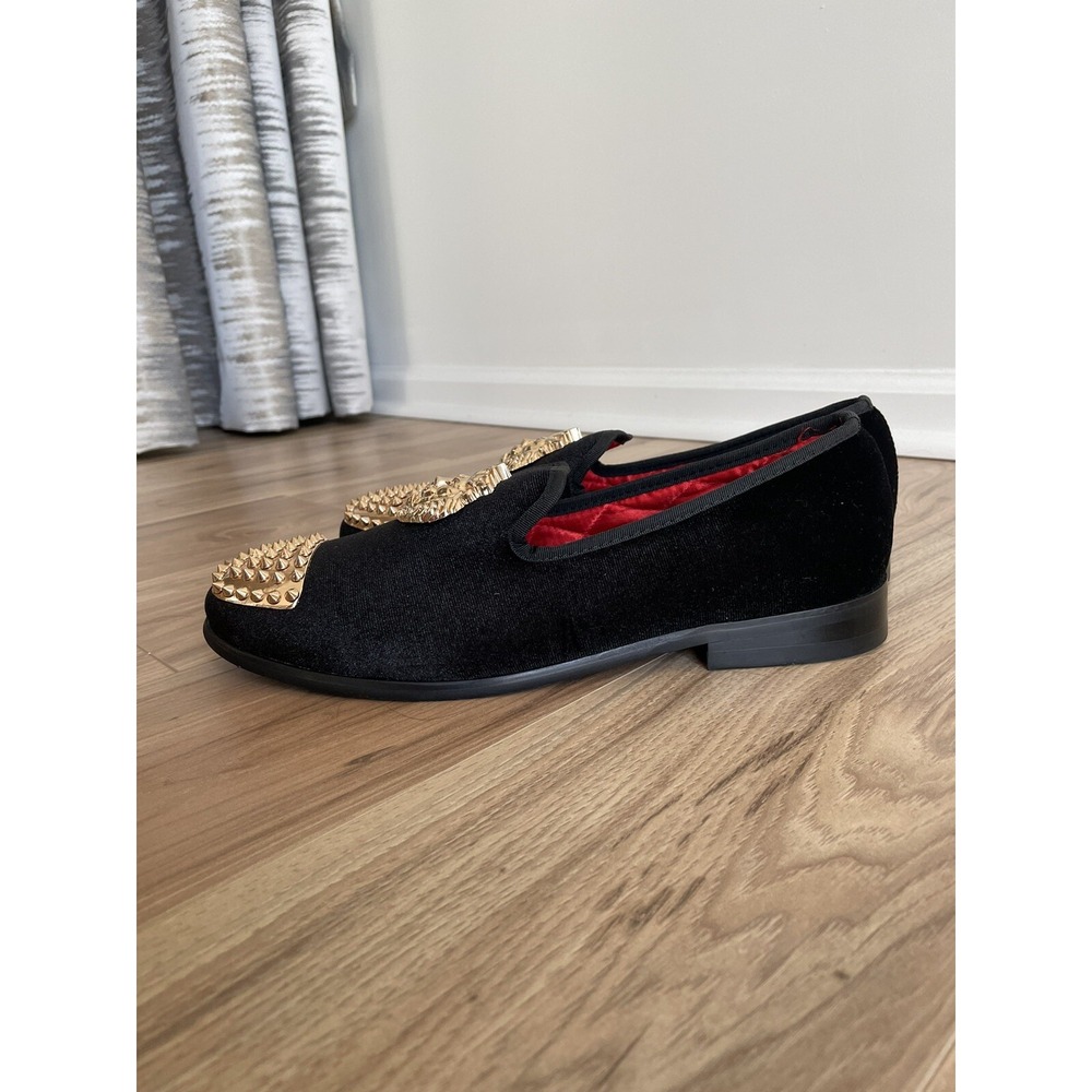 ELANROMAN Men's Velvet Black Loafer Dress Fashion Wedding Party Prom Shoes 42/ 9 - Picture 4 of 14